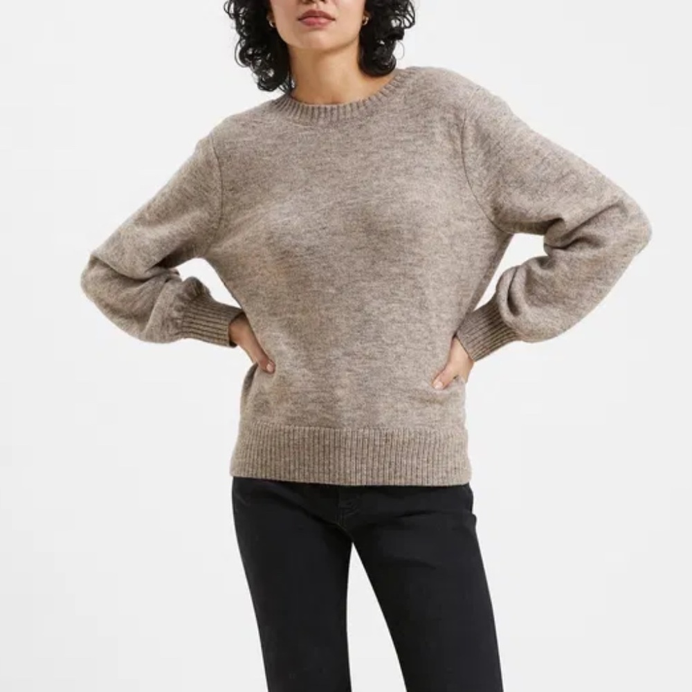 NWT French Connection Kezia Twist Layer sweater Taupe wool blend - size M - Picture 3 of 6